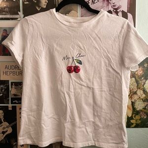 TOPSHOP WHITE COTTON BABY TEE (SIZE US 6)